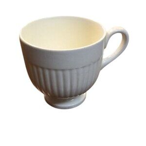 Wedgwood Barlaston of Etruria EDME Demitasse Tea Coffee Cup White Ribbed Vintage